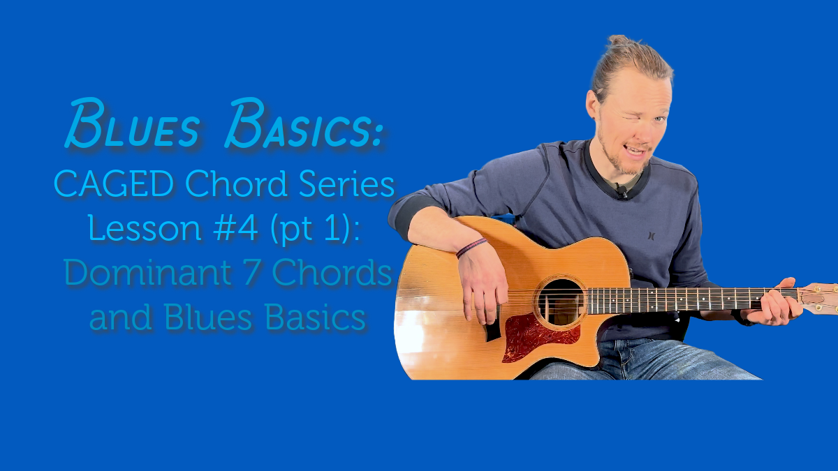 BLUES BASICS: Dominant 7 Chords in Open Position and Swinging 1/8th Notes