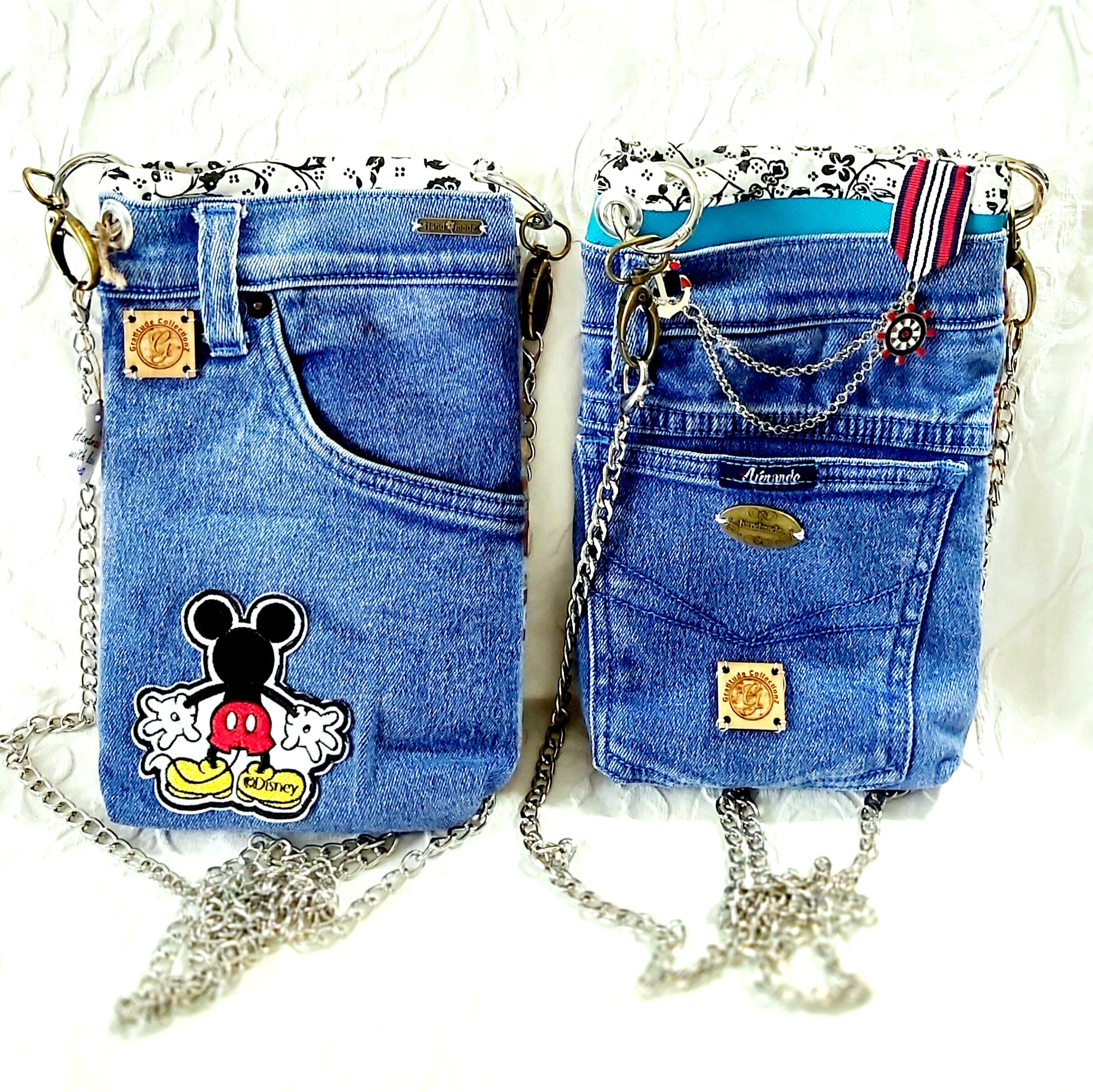 Upcycled Denim Fanny pack/Waist pouch- light blue