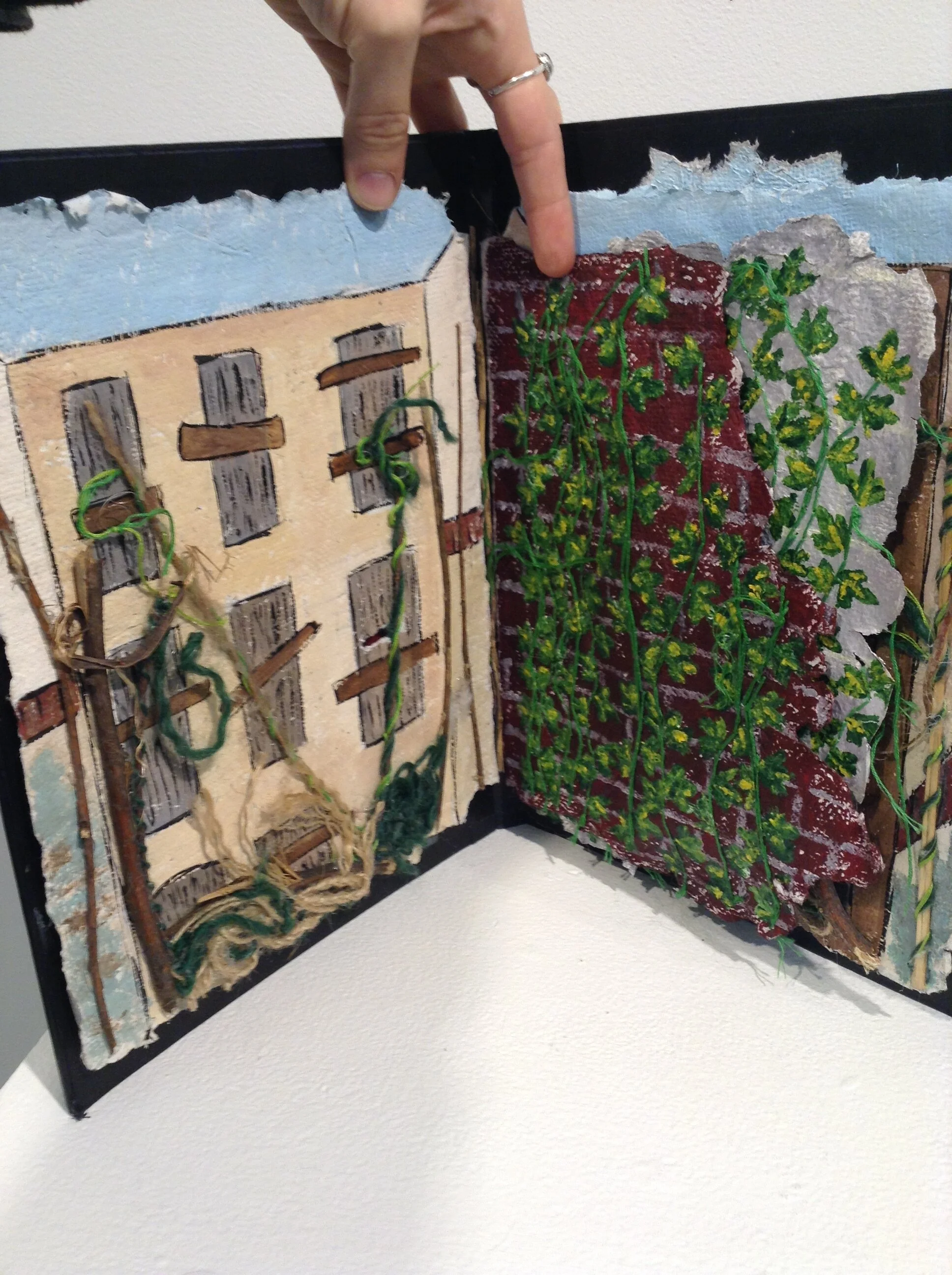 Secret Gardens of East Baltimore - mixed media on handmade paper.