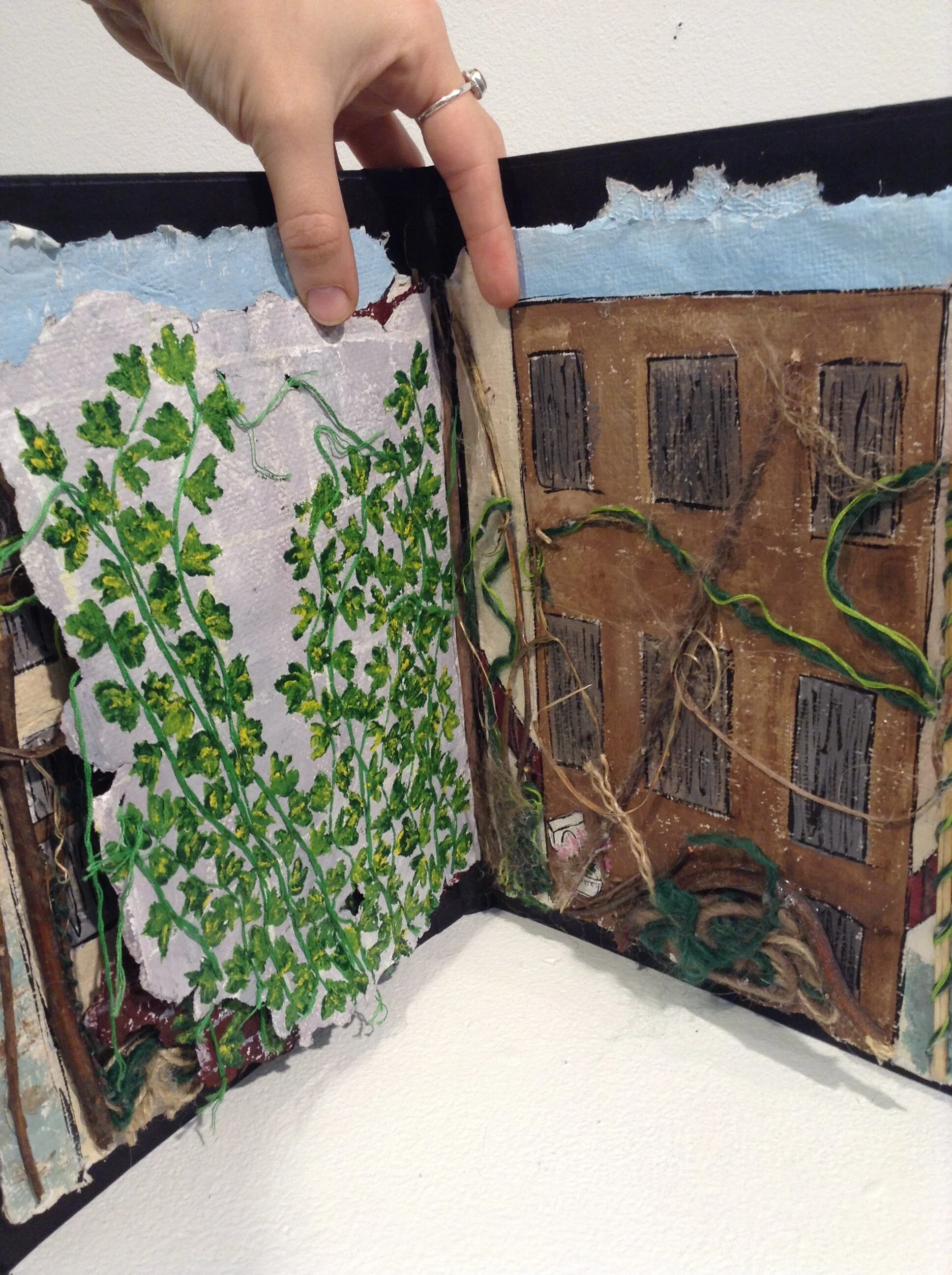 Secret Gardens of East Baltimore - mixed media on handmade paper.