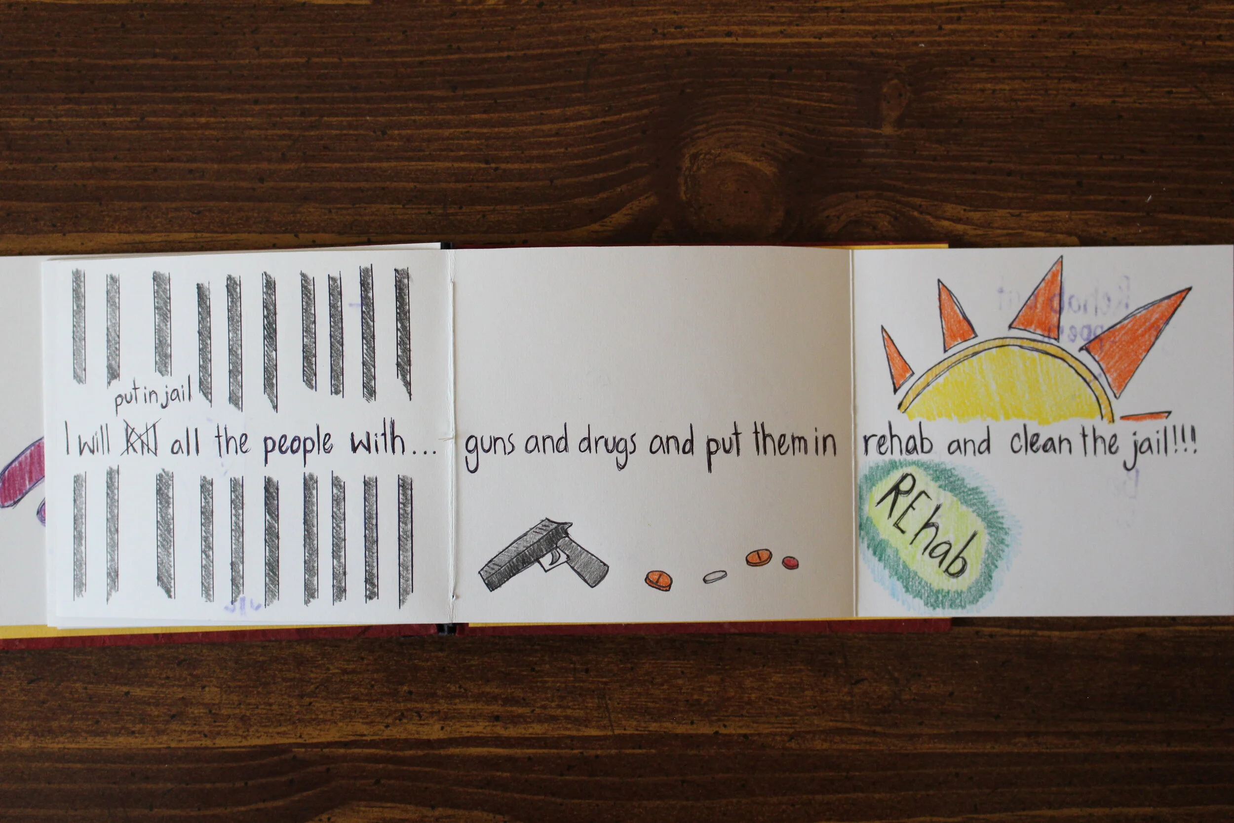 If You Were In Charge... - Illustration and handlettering, accordion fold artist book.