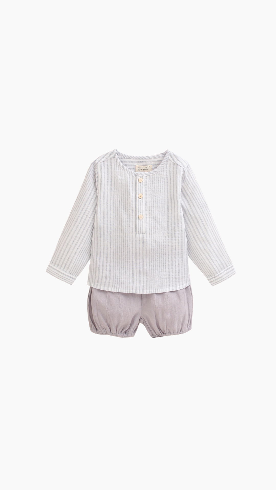 CONJUNTO DE BEBÉ RAYAS gris