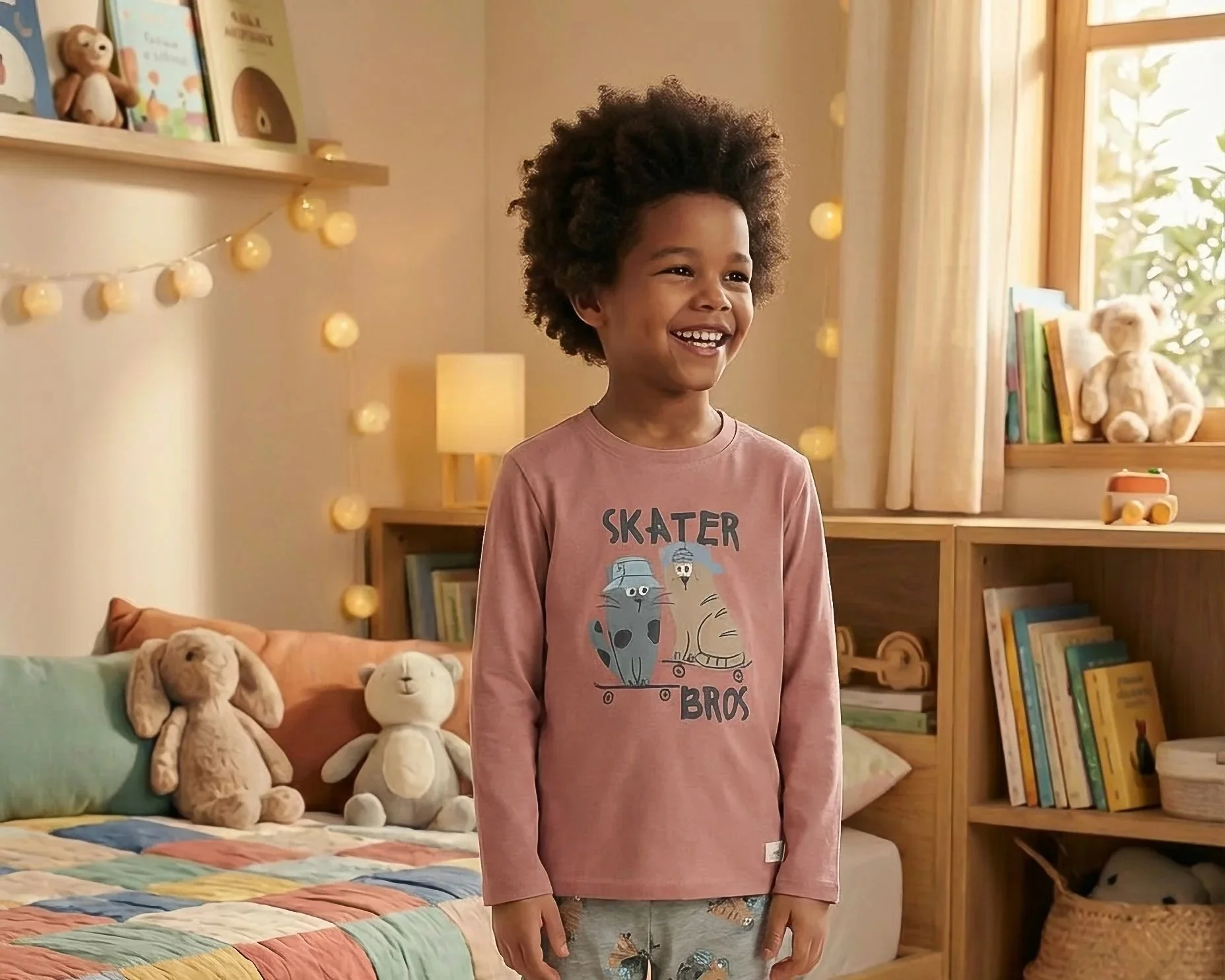 PIJAMA INFANTIL DOS PIEZAS "SKATER BROS"