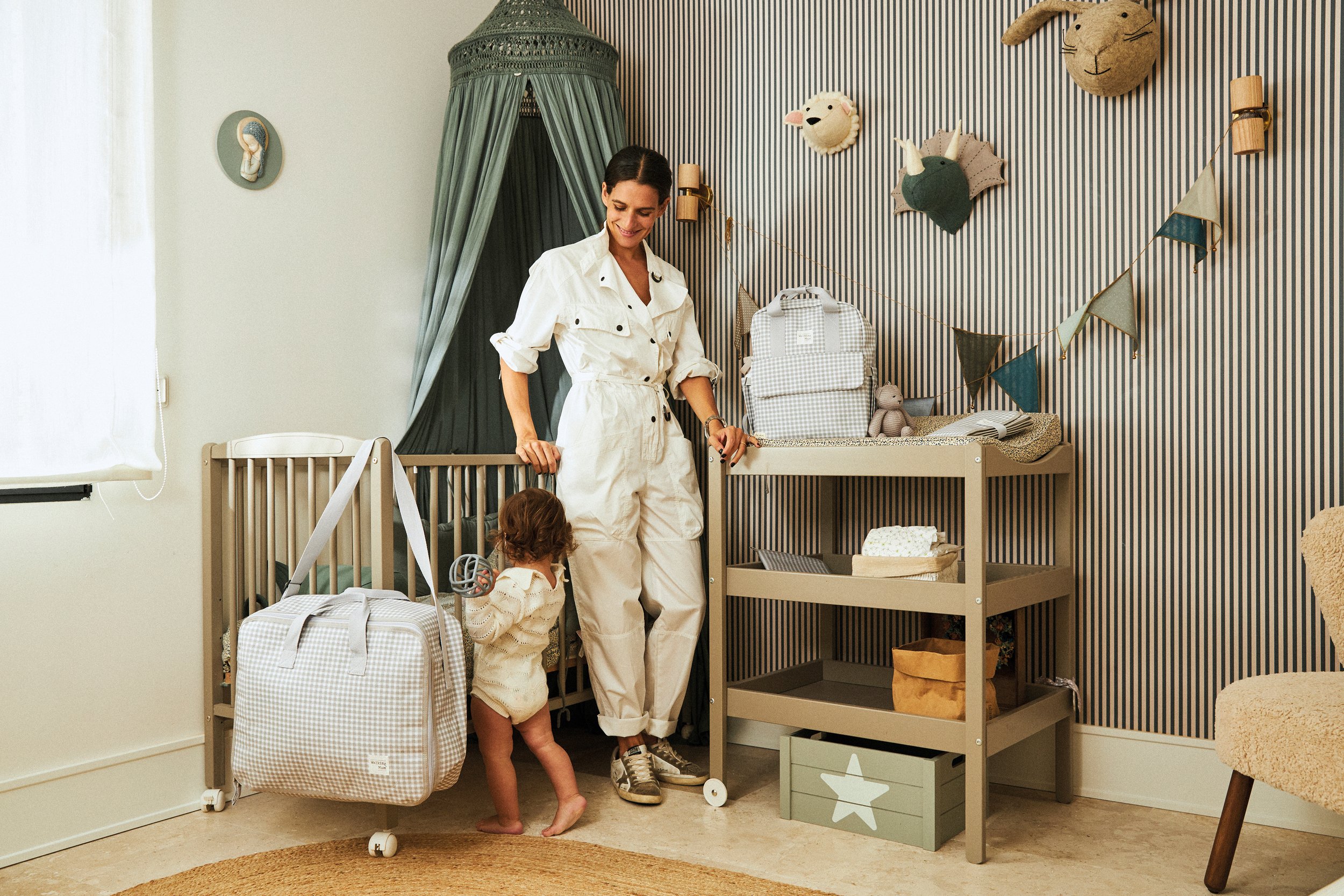 MALETA I LOVE VICHY GRIS