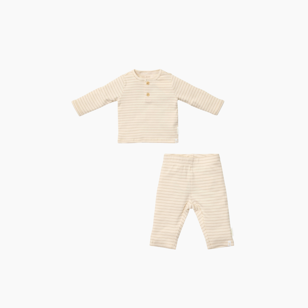 Conjunto Rayas beige