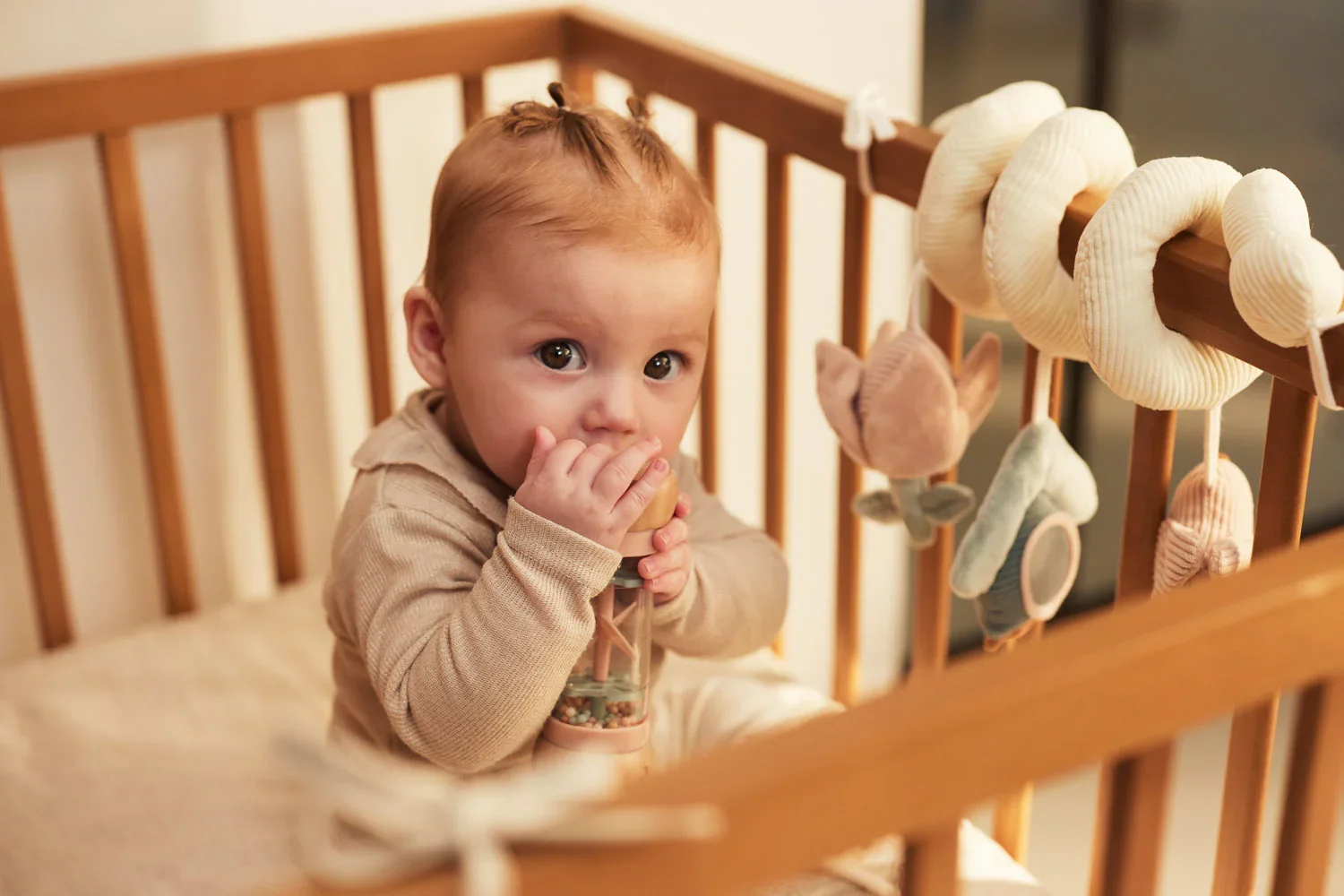 Sonajero de lluvia de madera - Pajaritos