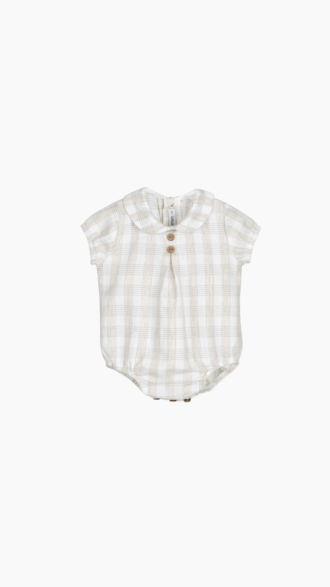 RANITA DE BEBÉ  CUADROS BEIGE Y MINT