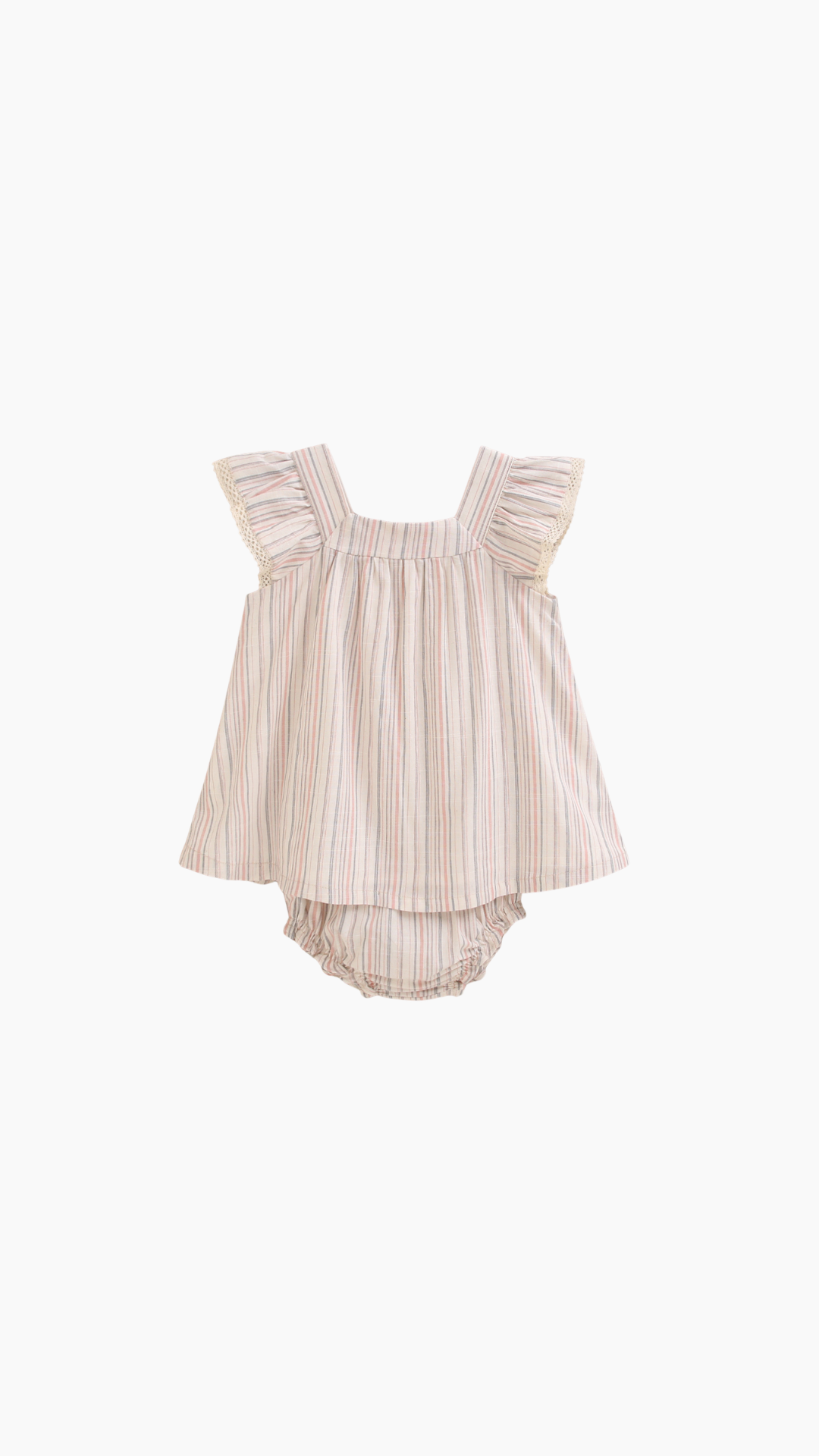 VESTIDO DE BEBÉ RAYAS ROSA