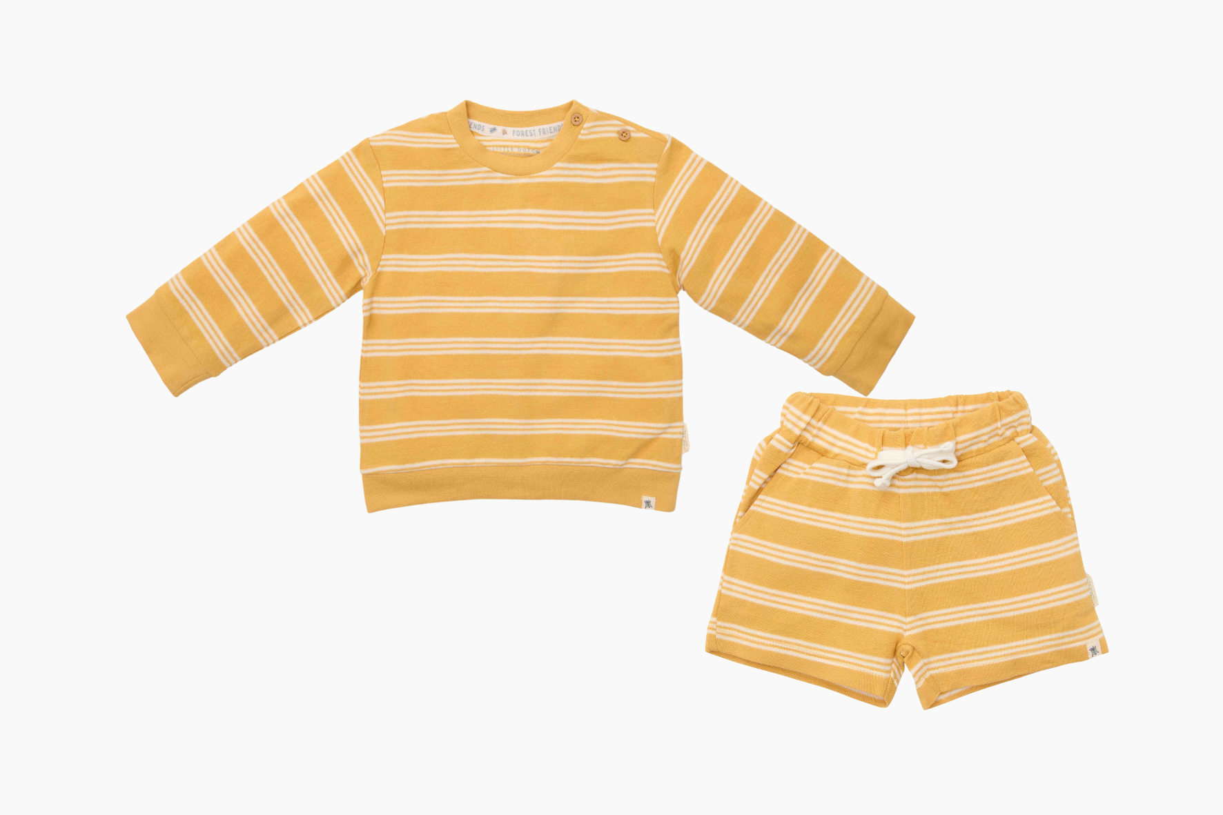 Conjunto de sudadera y short Rayas Amarillas