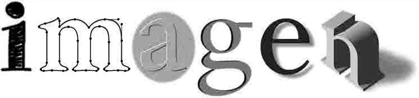 Logo for imagen, inc., a digital design firm. Photoshop, Dimension, Illustrator