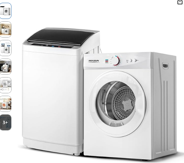 ROVSUN Portable Clothes Dryer and Full-Automatic Washing Machine Set