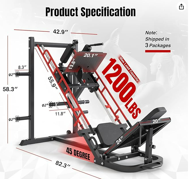 Dripex Leg Press Hack Squat Machine Combo for Home Gym 3.png