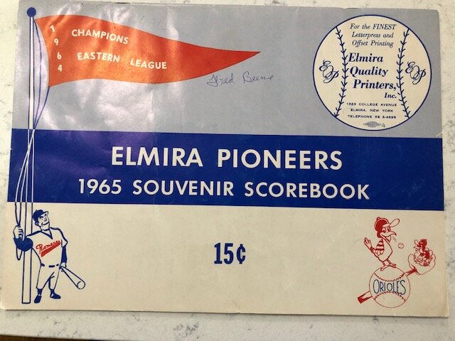 1965 Elmira Scorebook cover. Dalko was not with the team in 1965.