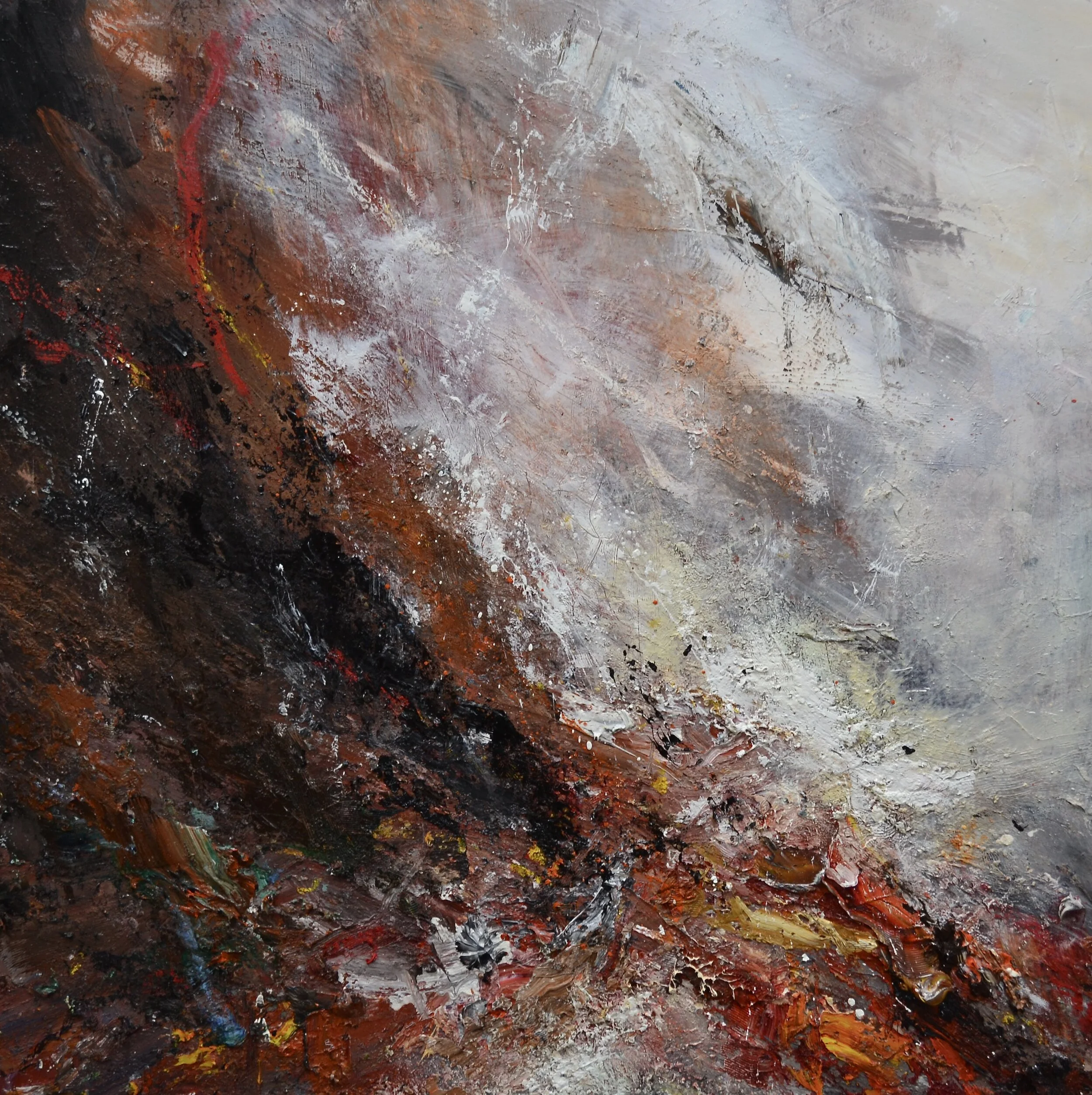 "Approaching Storm, Rolling Mist, Rock"
oil on canvas
100cm x 100cm.
105cm x 105cm (Framed)
SOLD