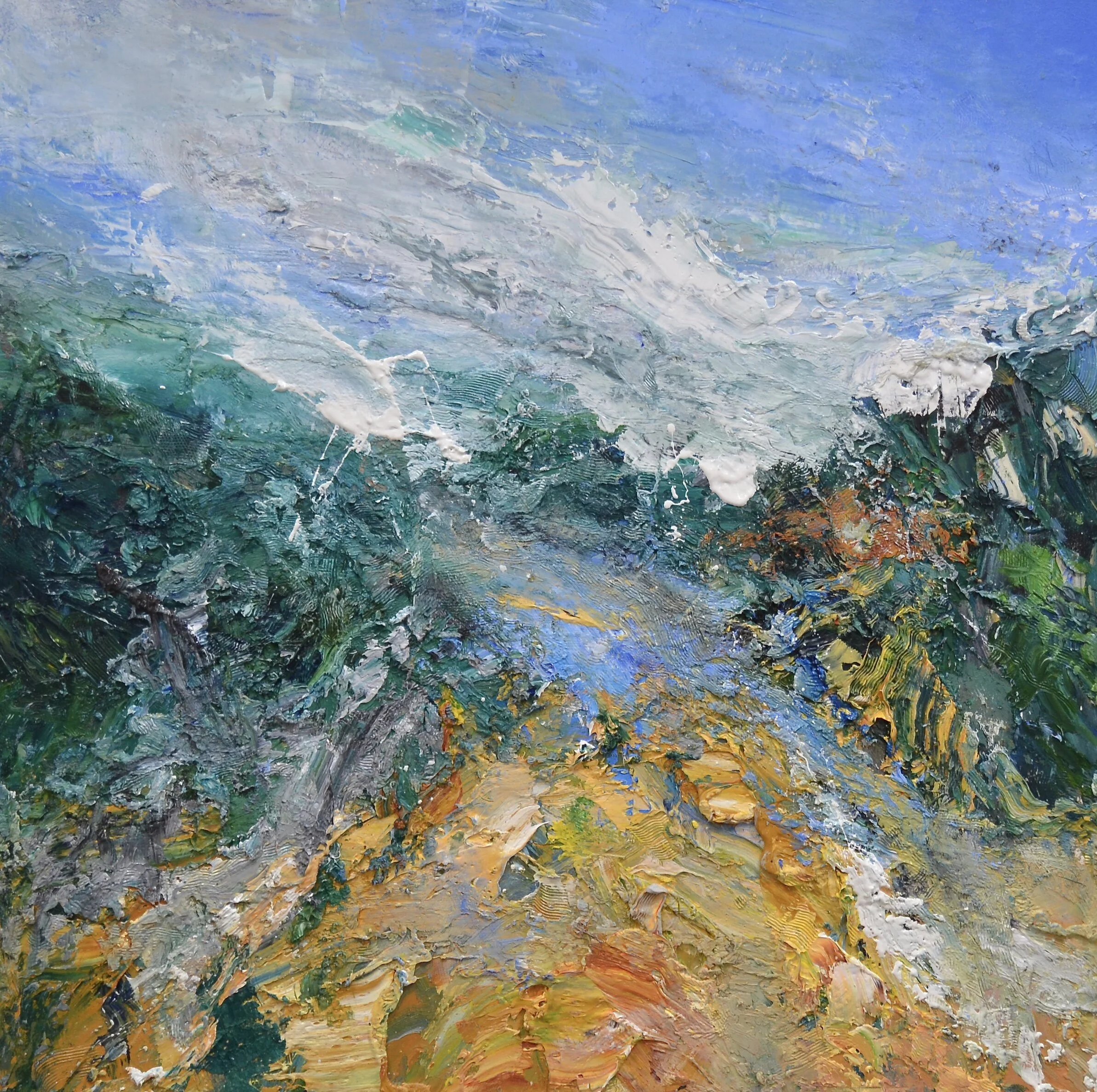 Pembrokeshire Coastline, Rock Pools, Gail Force Wind"
oil on canvas
80cm x 80cm.
85cm x 85cm (Framed)
SOLD