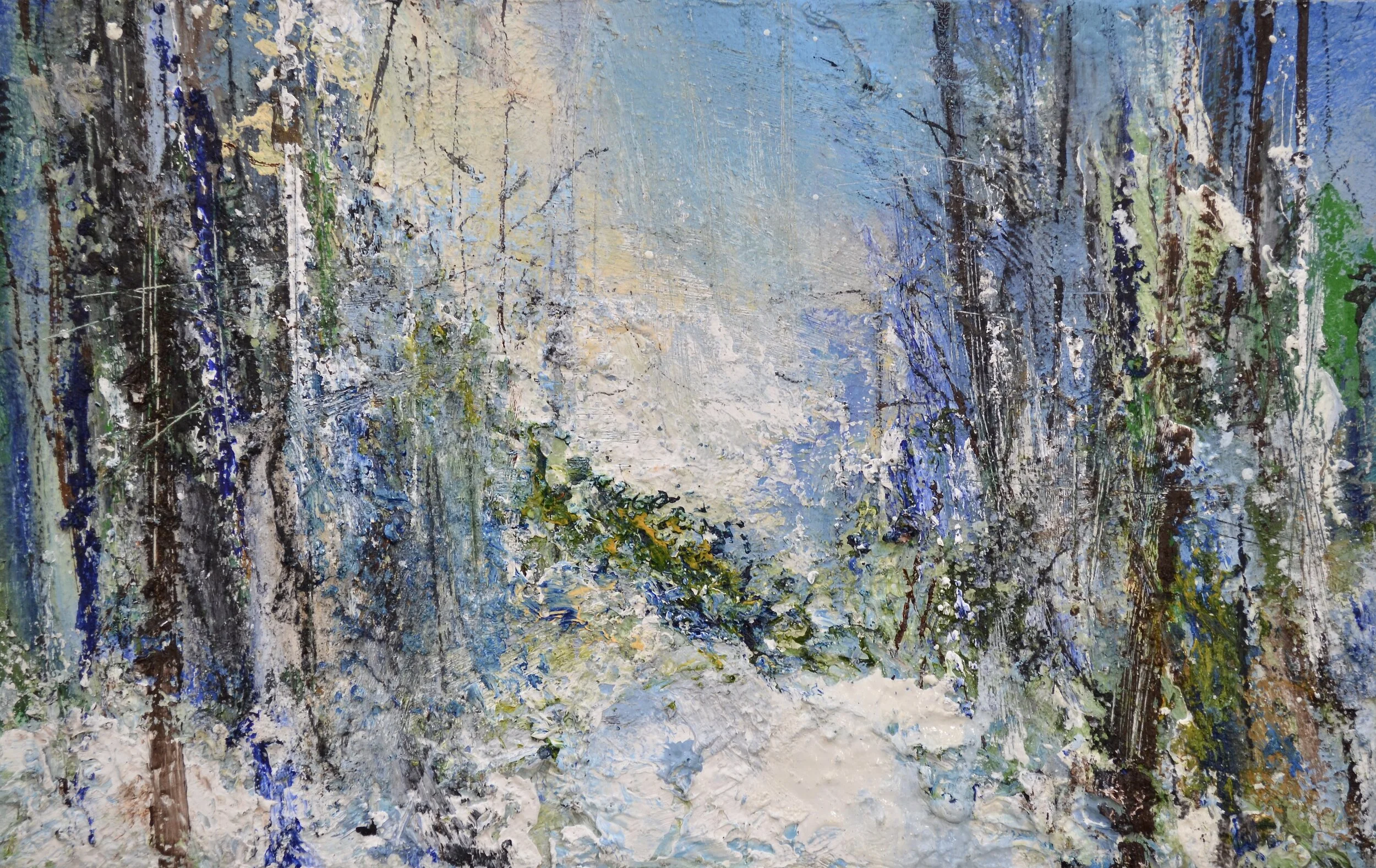 "Woodland, Fresh Snow"   oil on canvas   41cm x 31cm   SOLD