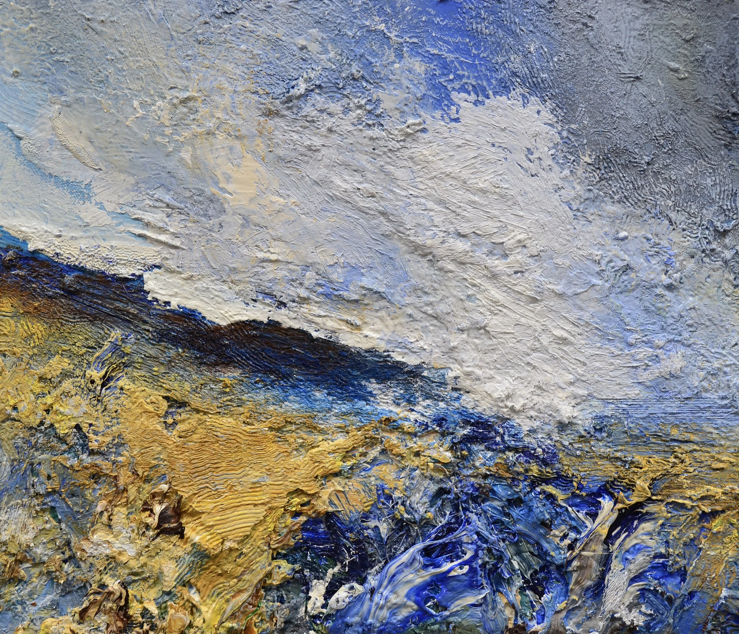 High Tide, Sand Dunes, Reflected Sky"   oil on canvas   35cm x 40cm  SOLD