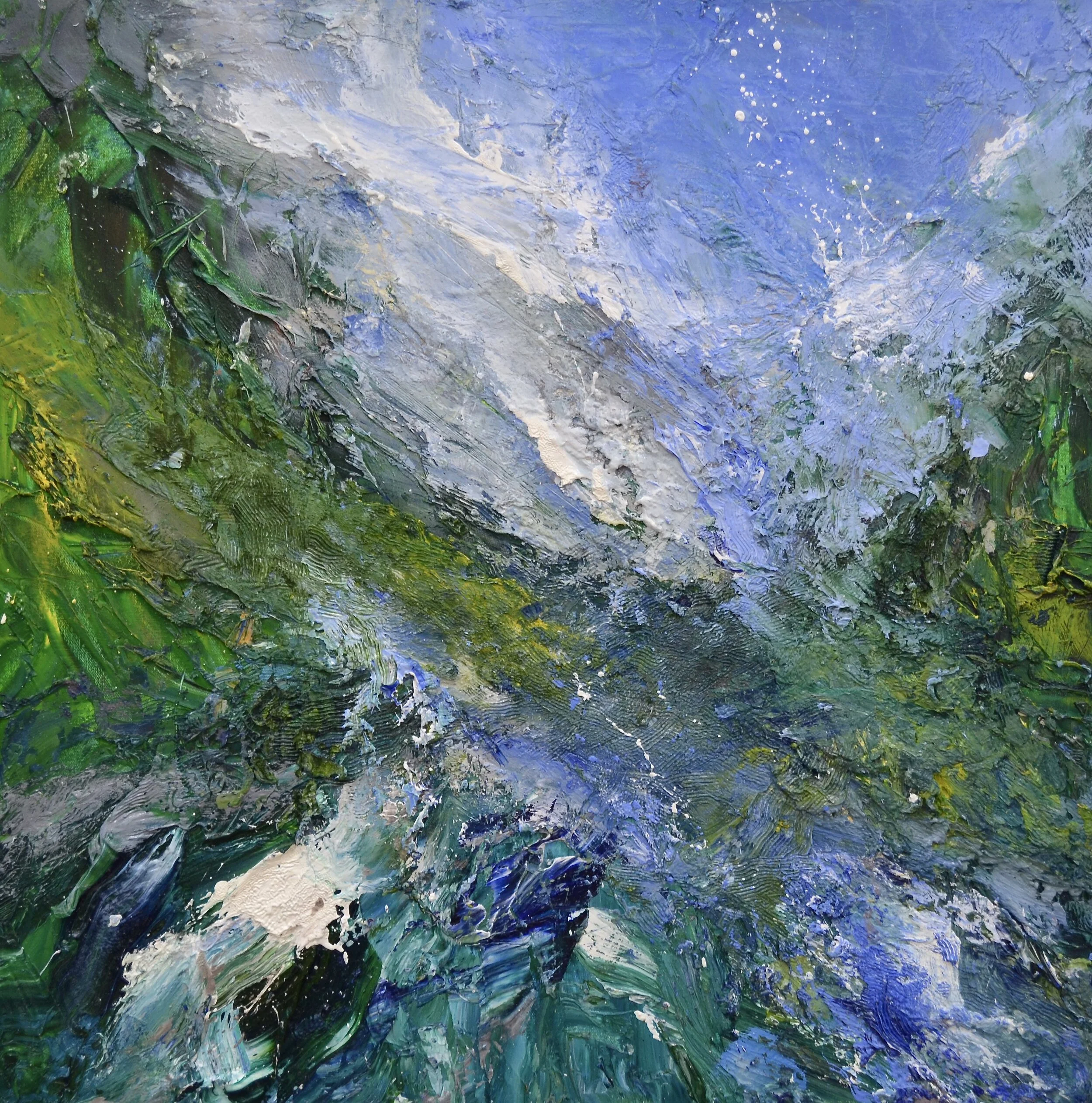 "Mountain Pass, Flooded Ground"   oil on canvas   65cm x 65cm   SOLD