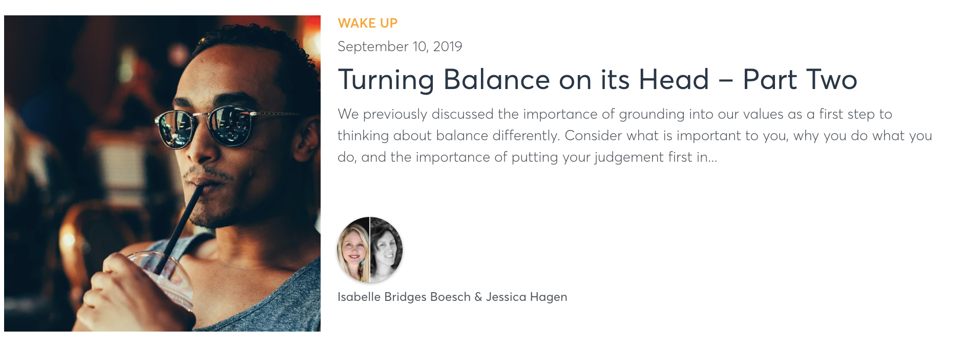 Turning Balance on its Head - Part Two