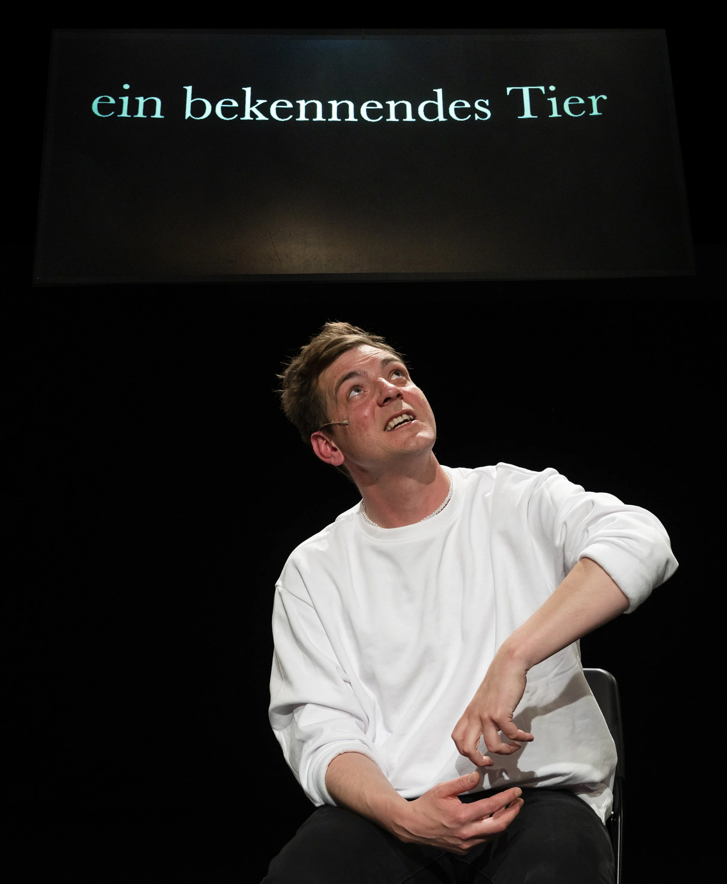   SATAN  Photo: Rolf Arnold  Malmborg's solo performance  SATAN  is currently on tour. Performing dates and venues are announced continuously.   SATAN  is the story of a hero who tries to become a villain, but fails. Following along on a bumpy road f