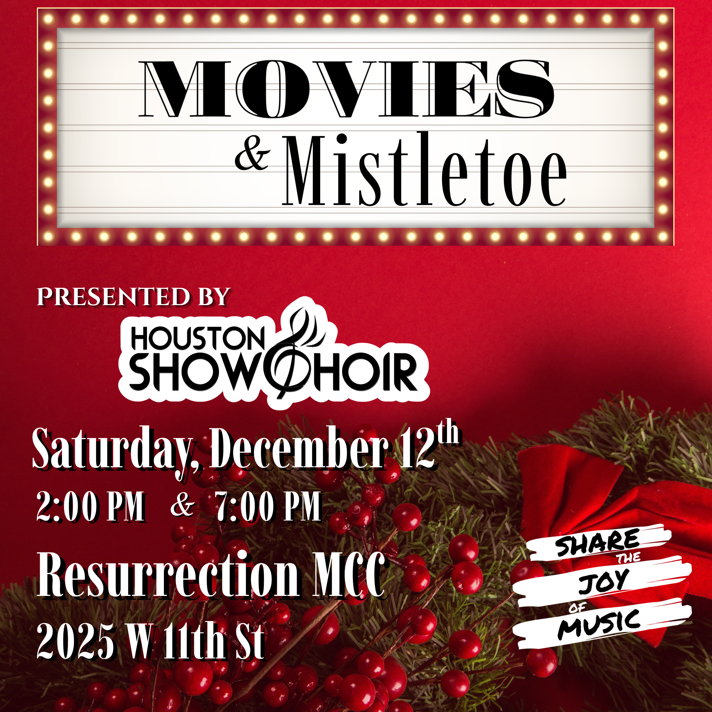 Tickets for "Movies & Mistletoe": A Houston Show Choir Holiday Concert on Dec 12