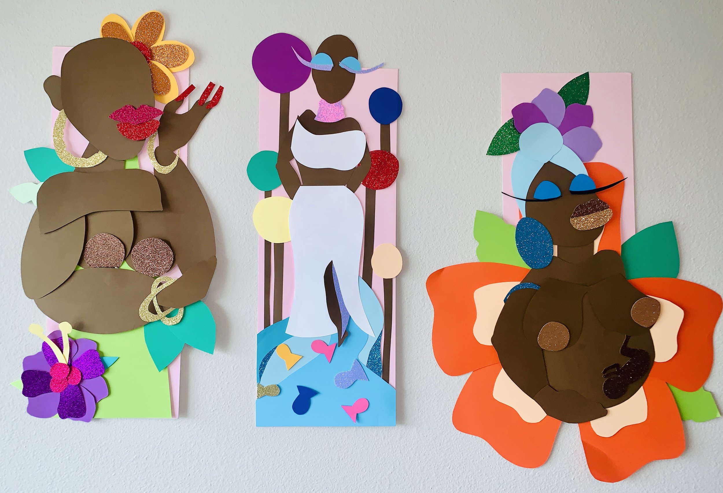 INFLUENCE (TRIPTYCH). Card-stock on Illustration Board. 60in x 24in. 2021