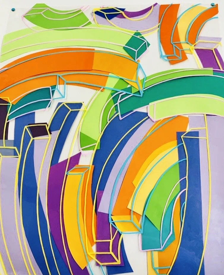 COMPLEMENT/COMPLETE. POSCA Pen on Dura-lar layered on Card-stock on Illustration Board. 28in x 20in. 2020.