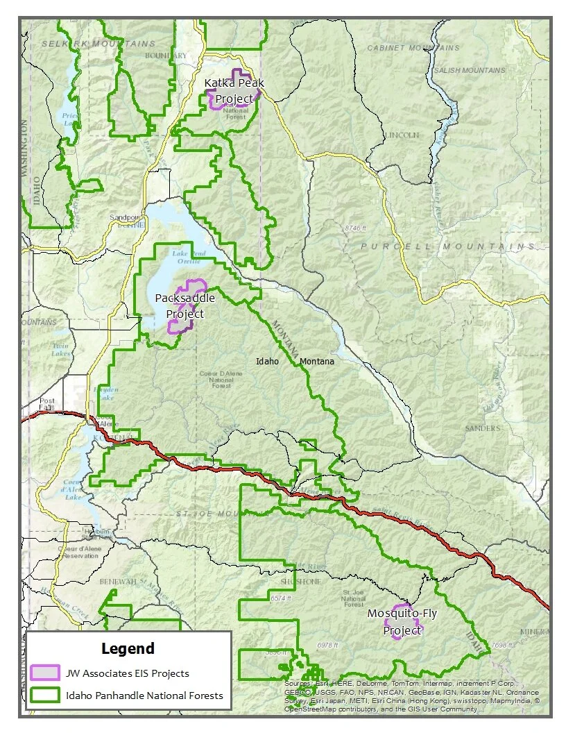 Idaho Panhandle National Forests Environmental Impact Statements JW IPNF Map