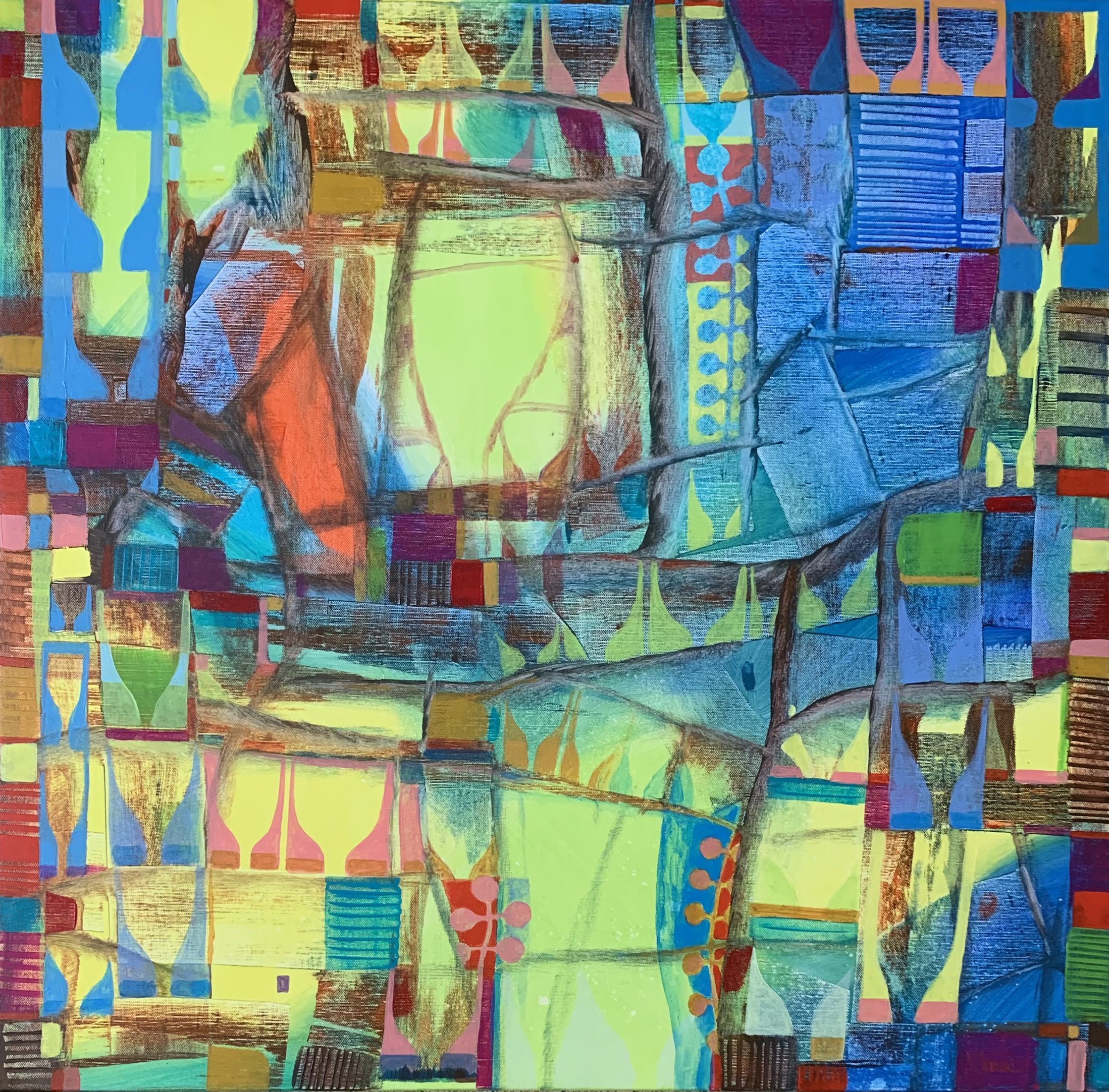 Pomul tineretii, acrylic canvas, 80 x 80, 2025