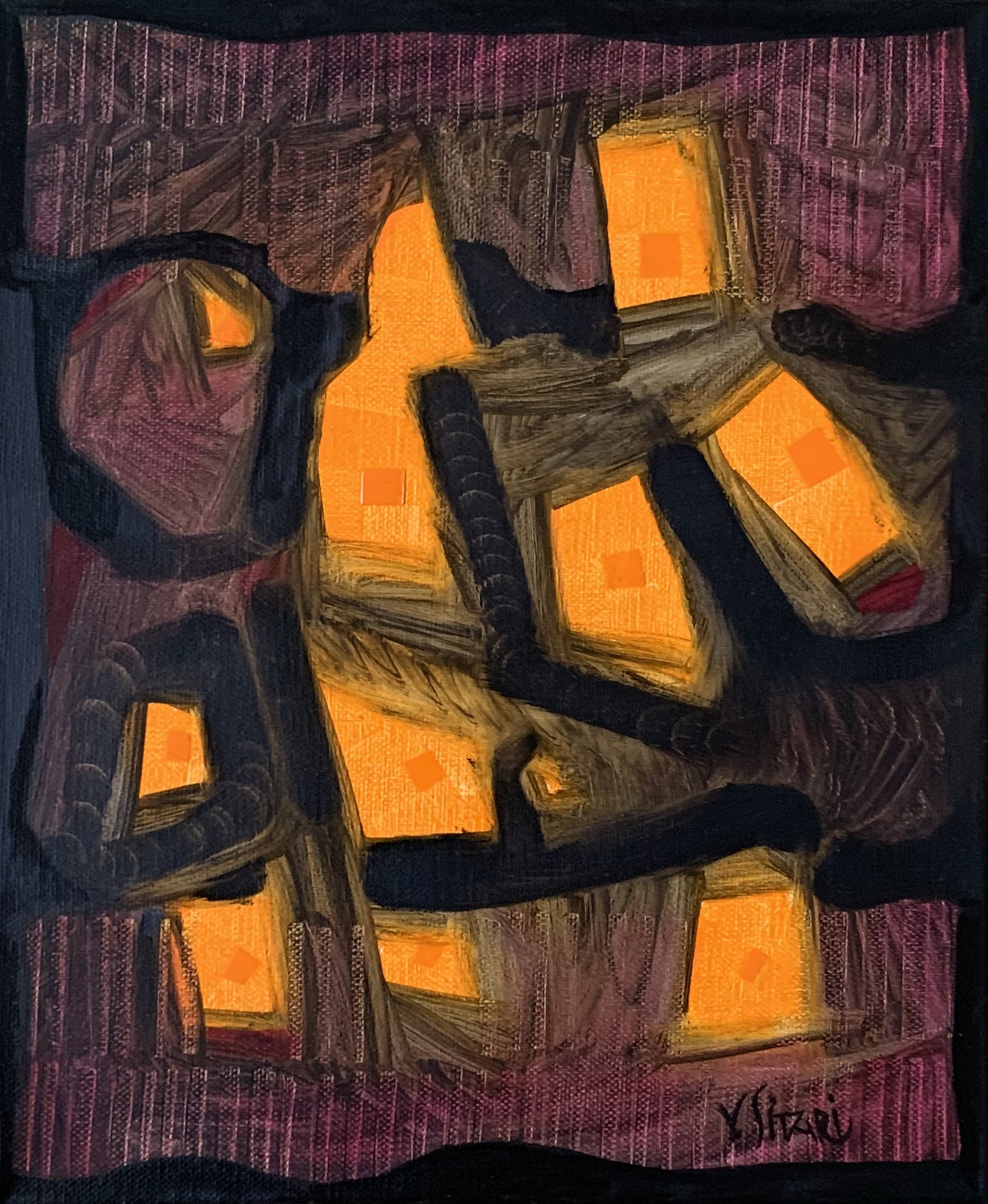 O zi de sambata- I, oil canvas, 30 x 25, 2024
