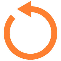 Orange circular arrow icon