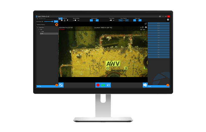 subsea camera software on monitor