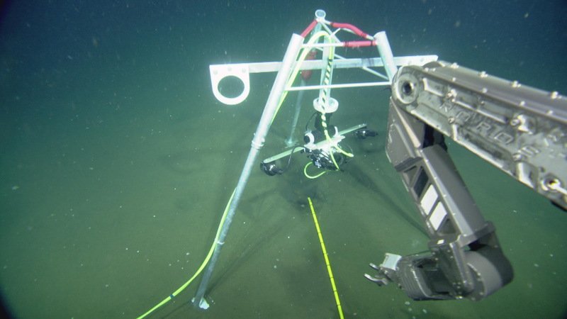 Observatory Camera System set up at bottom of ocean.