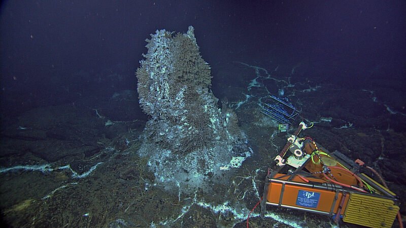 ocean observatory system next to a hydrothermal vent