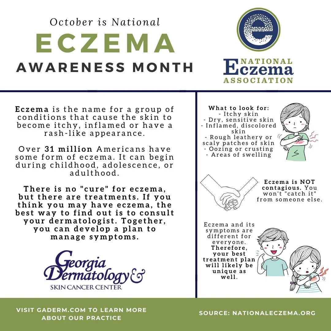 October is National Eczema Awareness Month!

There is no &ldquo;cure&rdquo; for eczema, but there are many treatment options to manage it. If you think you have eczema, the best way to find out is to schedule an appointment with your dermatology prov