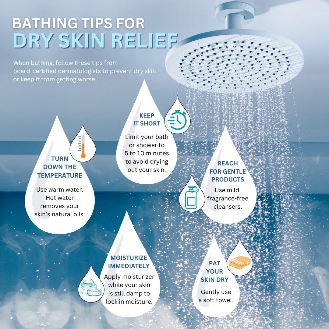 Dry skin is an uncomfortable condition marked by scaling, itching, and cracking and can occur for a variety of reasons. You may have naturally dry skin; however, even if your skin tends to be oily, you can develop dry skin from time to time.

This ca