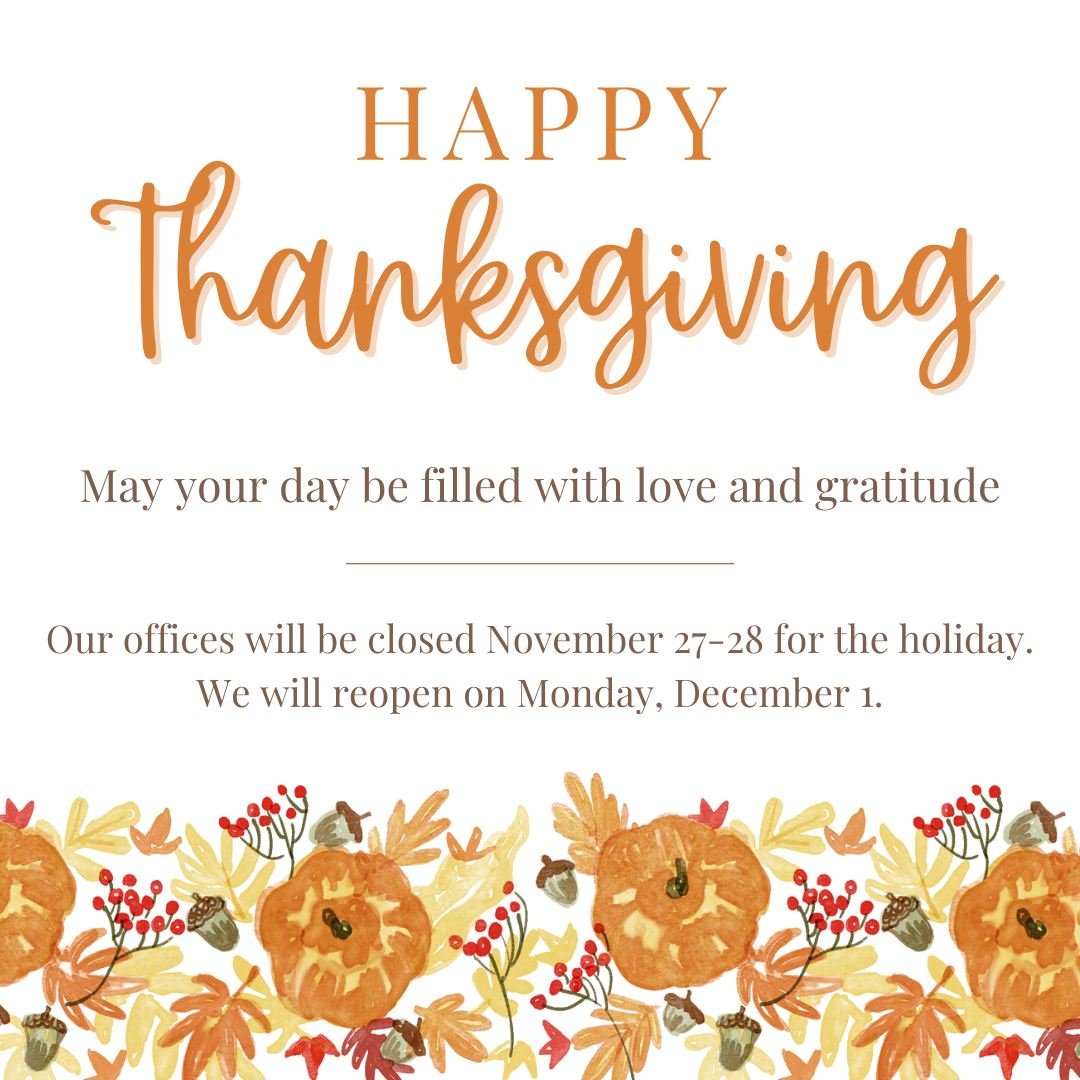 From our Georgia Dermatology family to yours, we are wishing everyone a safe &amp; happy holiday! Thank you for your love, support and trust. We consider you among our greatest blessings. 🦃

Our offices will be closed on Thursday, November 27th and 