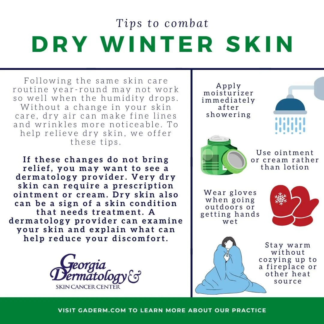 Following the same skin care routine year-round may not work so well when the humidity drops. Without a change in your skin care, dry air can make fine lines and wrinkles more noticeable. To help relieve dry skin, dermatologists offer these tips.

If
