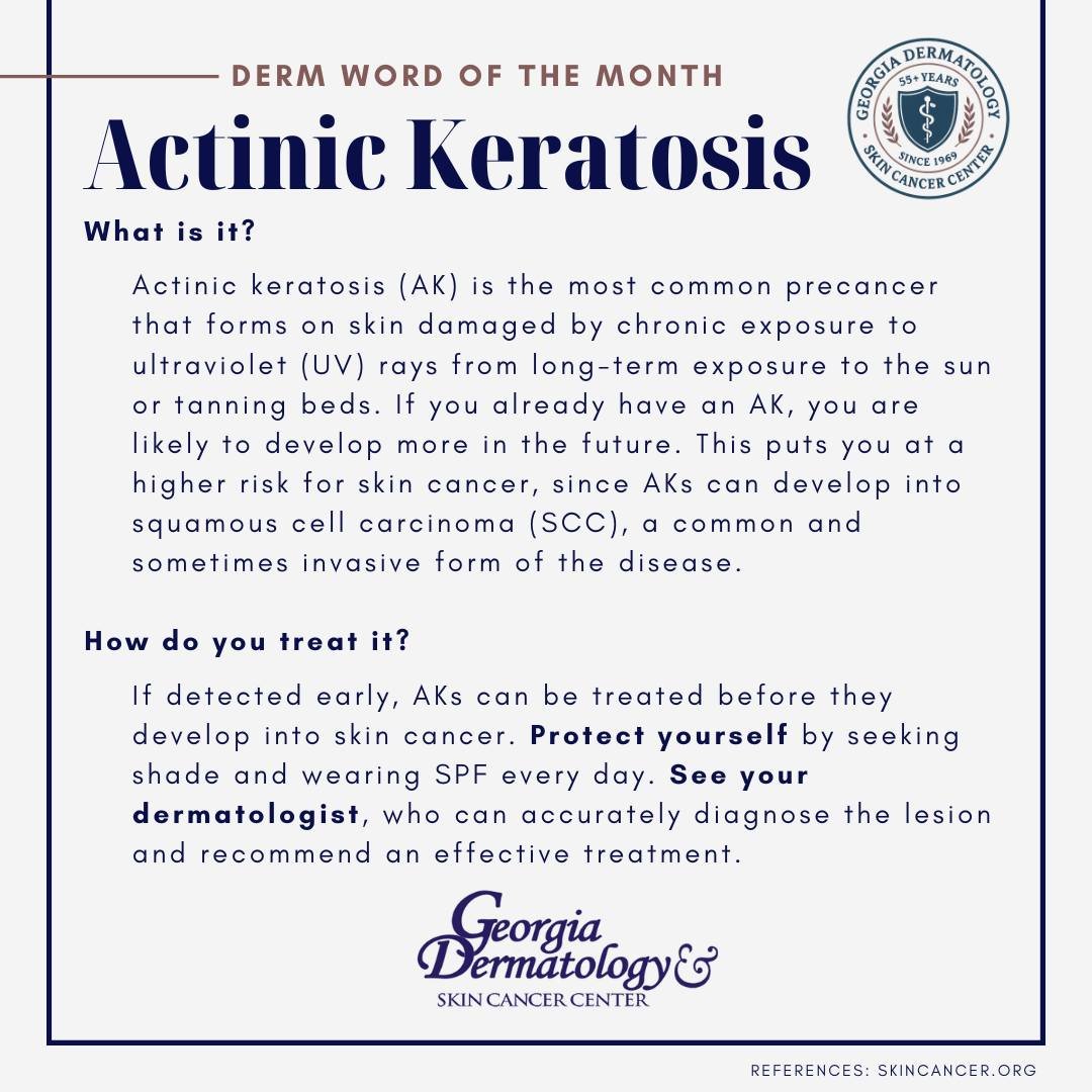 Actinic keratosis (AK) is the most common precancer that forms on skin damaged by chronic exposure to ultraviolet (UV) rays from long-term exposure to the sun or tanning beds. If you already have an AK, you are likely to develop more in the future. T