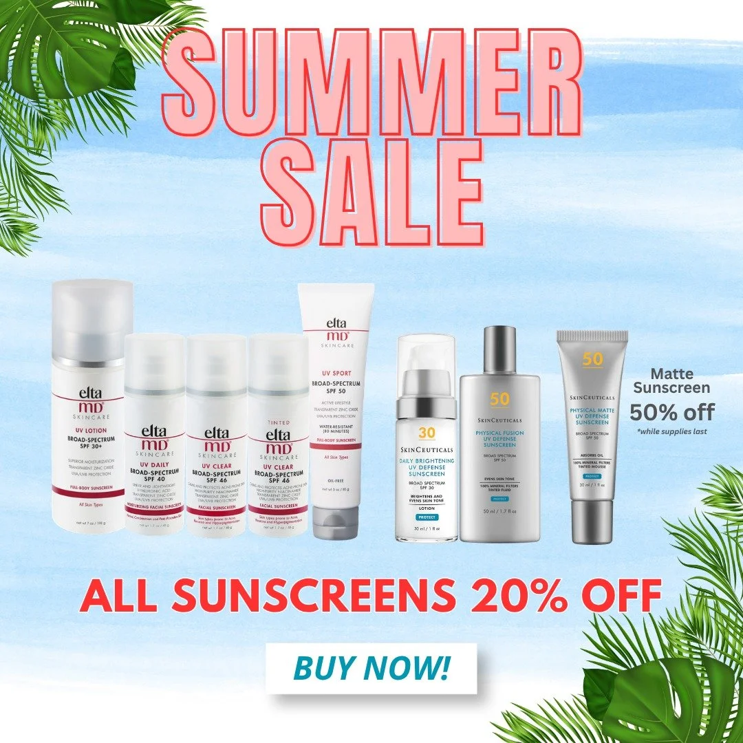🌞 ALL SUNSCREENS - 20% OFF 🌞

In honor of Skin Cancer Awareness Month and the busy summer months, Georgia Dermatology is offering a 20% discount on ALL sunscreen products for the months of May, June &amp; July!

#GeorgiaDermatology #SkinCancerAware