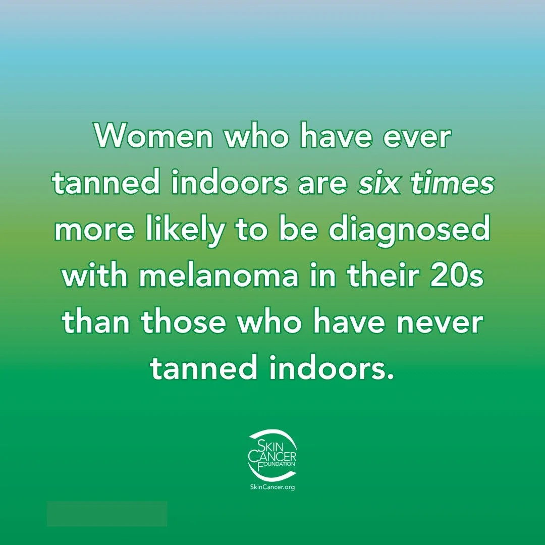 Indoor tanning devices can emit UV radiation in amounts 10 to 15 times higher than the sun at its peak intensity.

#GeorgiaDermatology #SkinCancerSpecialists #skincancerawarenessmonth #ThisIsSkinCancer #SharetheFacts