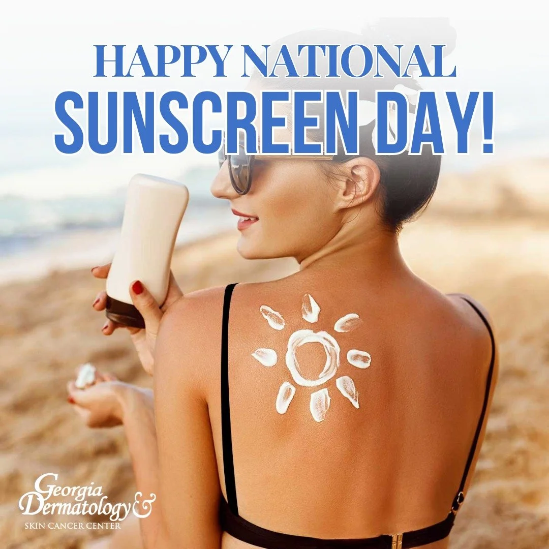 May 27th is National Sunscreen Day!

It's important that we protect our skin not only today but every day. Regular daily use of an SPF 15 or higher sunscreen reduces your risk of developing melanoma.

#NationalSunscreenDay #SkinCancerAwarenessMonth #