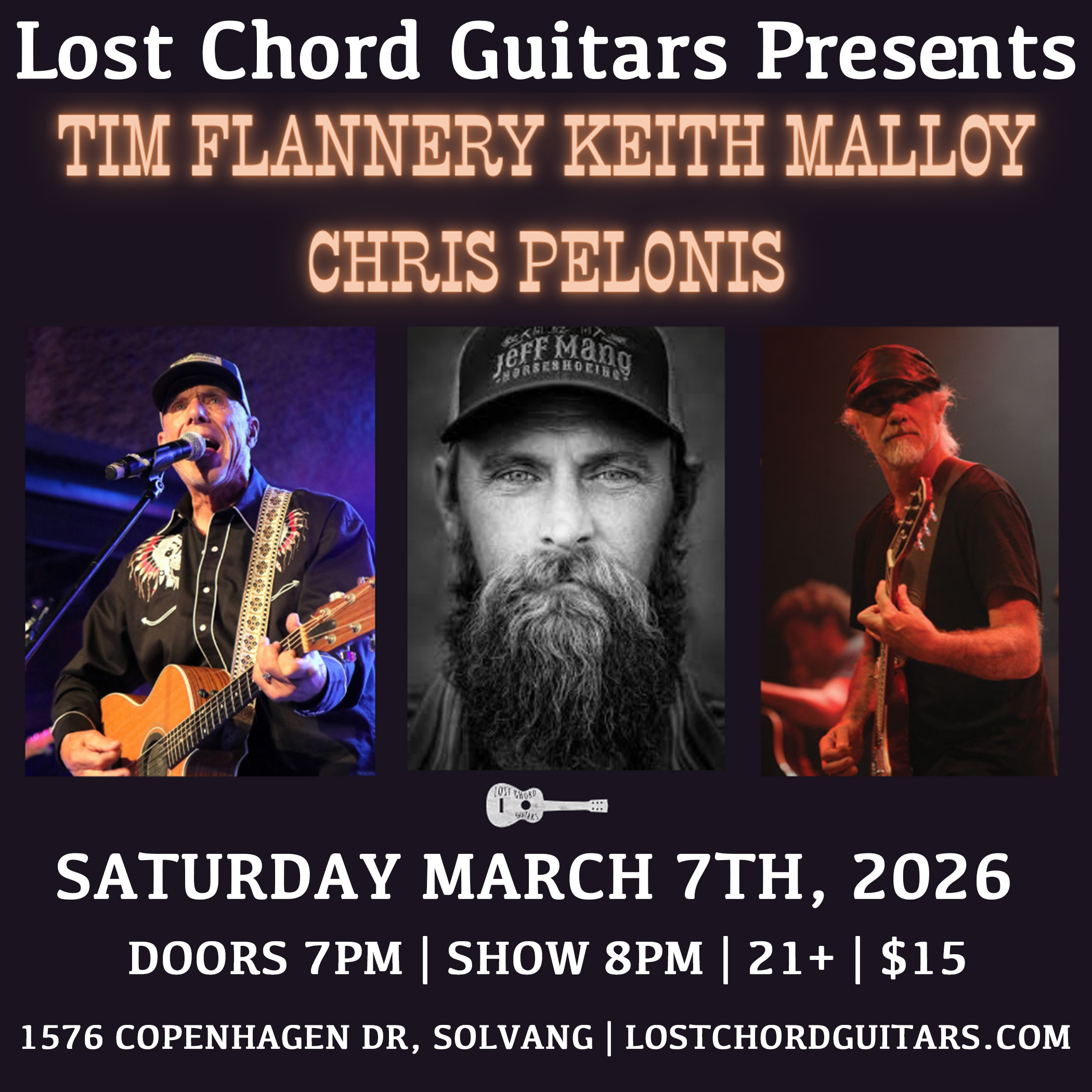 Lost Chord Guitars Presents: Tim Flannery, Keith Malloy and Chris Pelonis