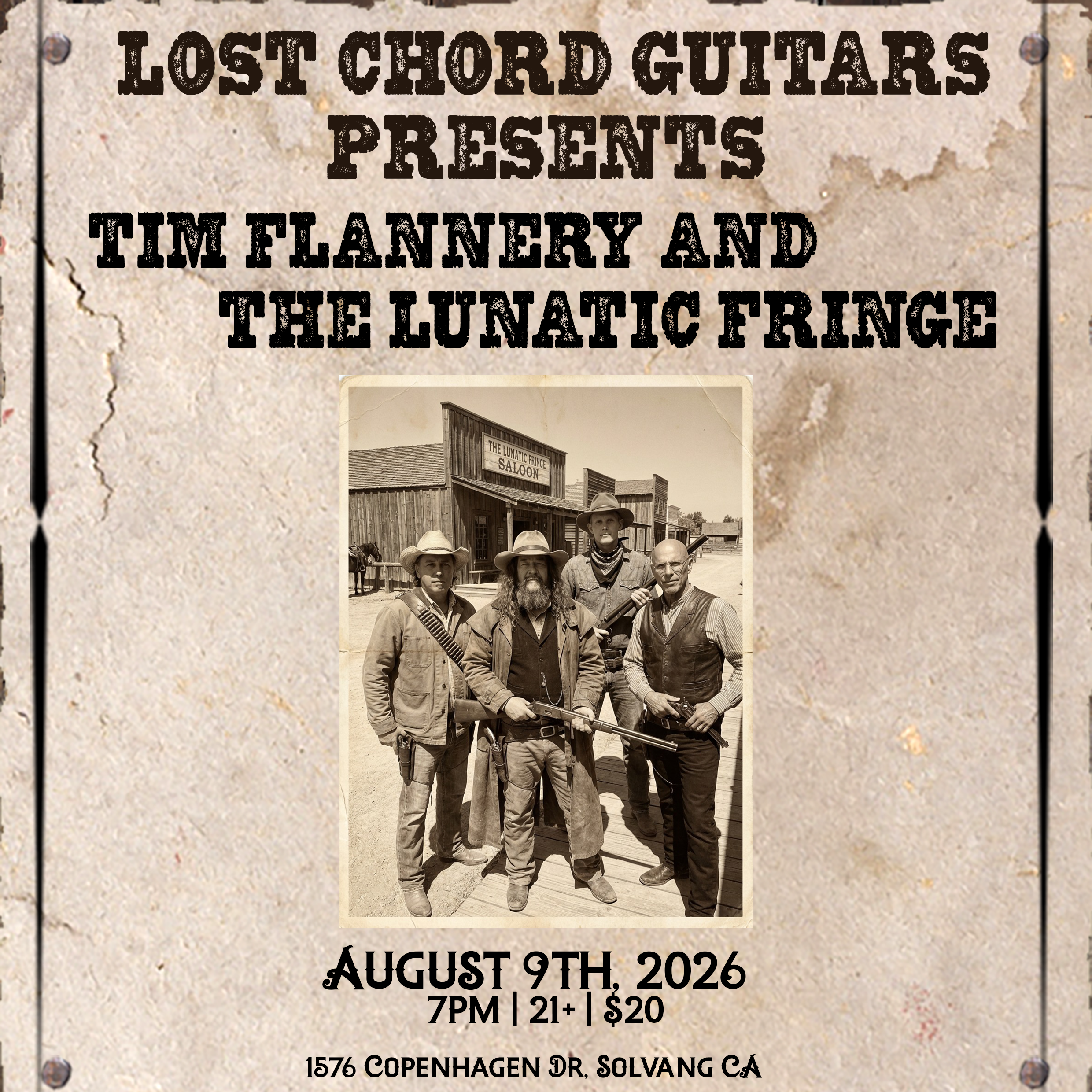 LOST CHORD GUITARS PRESENTS: Tim Flannery and The Lunatic Fringe