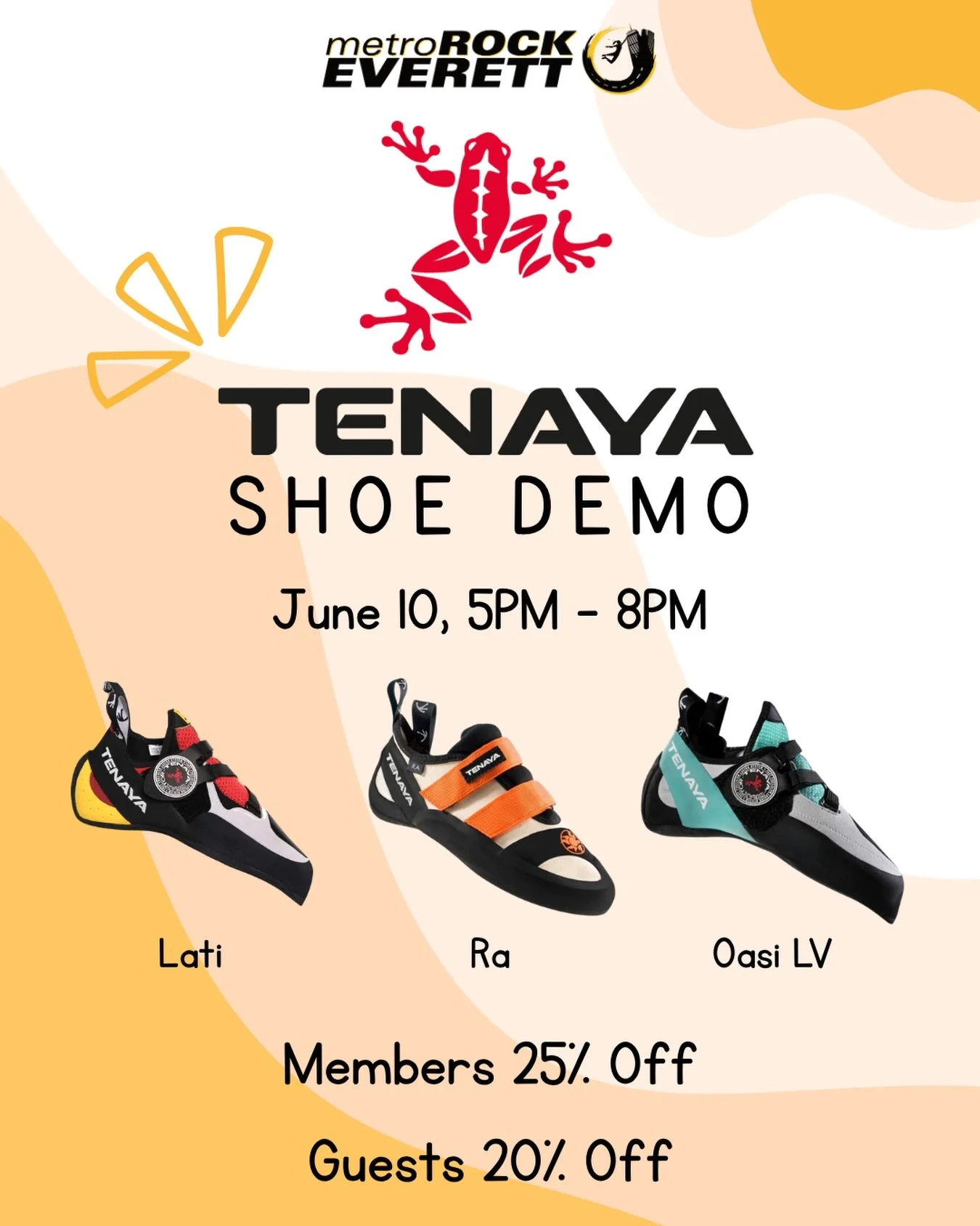 Next week! Come try out some Tenaya shoes and snag them on a discount😁