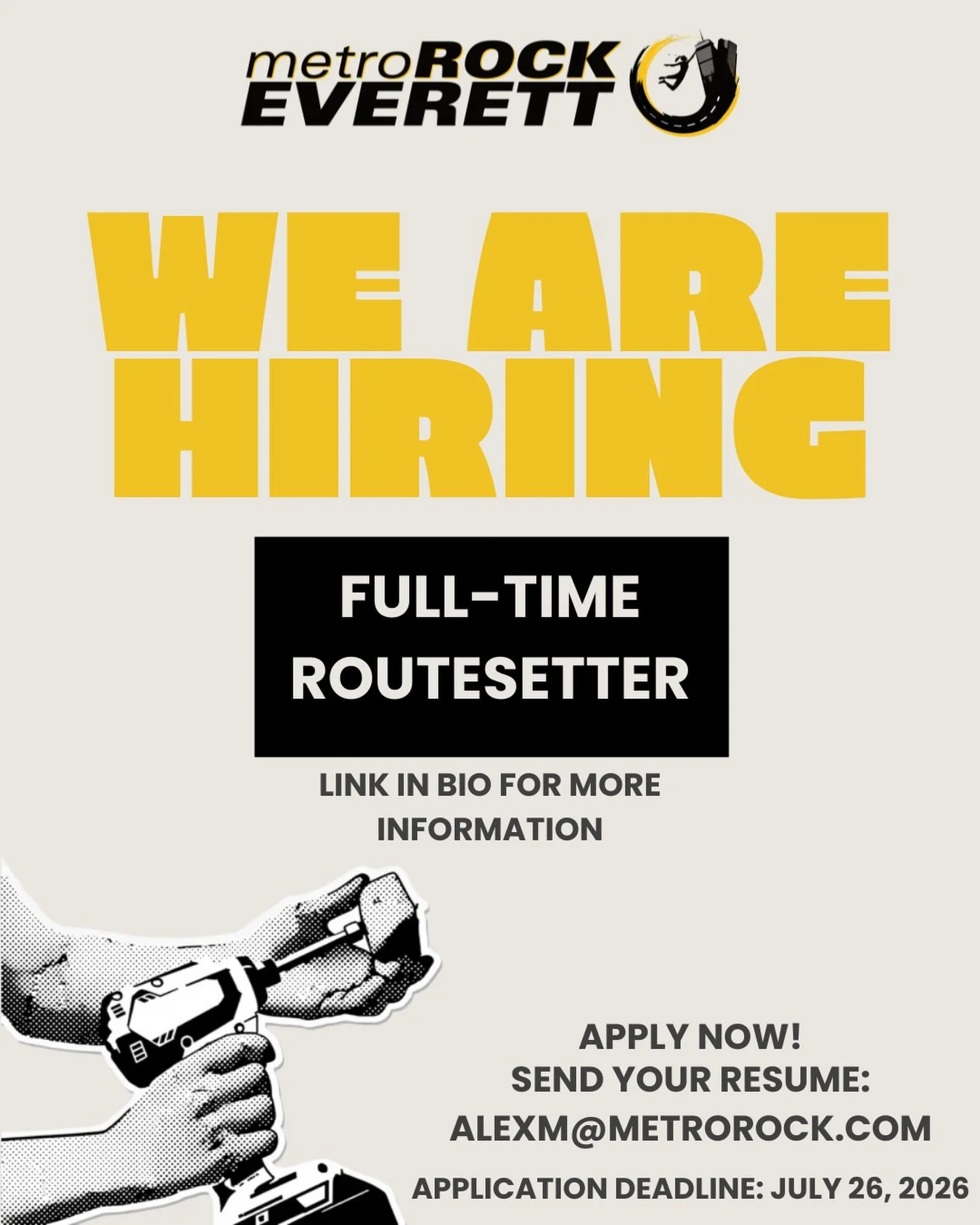 Join the Metro Everett team! Link in bio for more information. 

#climbing #routesetting #bostonclimbing #newengland #climbinglife