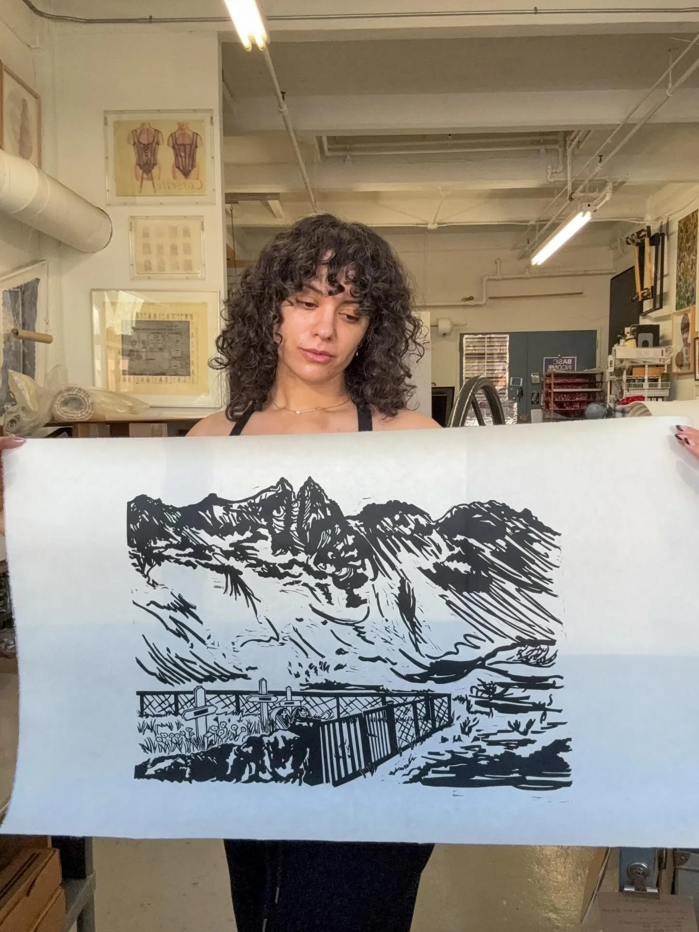 First print from a sketch I made in V&iacute;k. Part of my Iceland block print series, that I will be working on for the next year. Me posing with the print for scale! 🖤
.
.
#iceland #printmaking #reliefprint #linocut #fulbrighticeland
