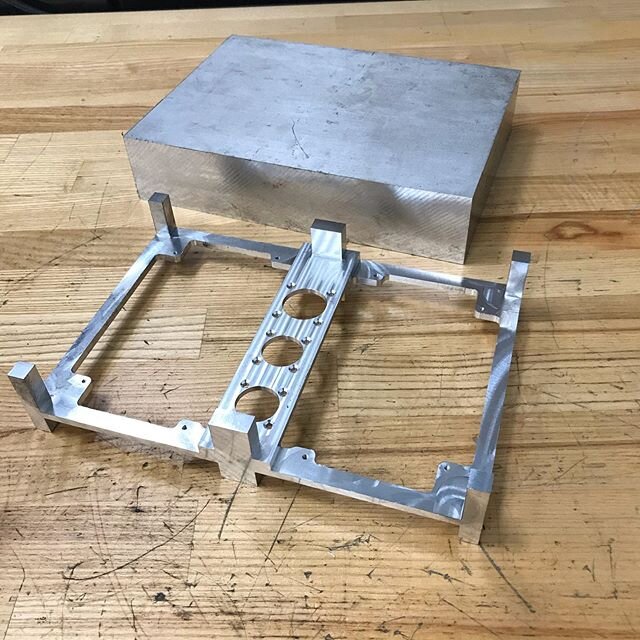 From 13 lbs down to 9 oz. Really digging the @korloy_official ripper mill for projects like this. Of course on a @maritoolusa holder and in an @orangeviseofficial vise  #instamachinist #madeinusa🇺🇸 #miteebite #haas #jobshop #aerospace #phaseperfect