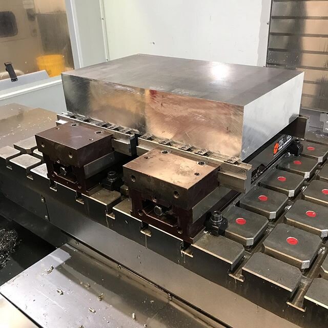 Little bit of material removed on this one. Pro X @korloycuttingtools mill did a great job removing most of it. #instamachinist #haas #vm3 #6061 #madeinusa #jobshop #smallbusiness #iso9001_2015 #korloy #cnc #cncmachining #aerospace