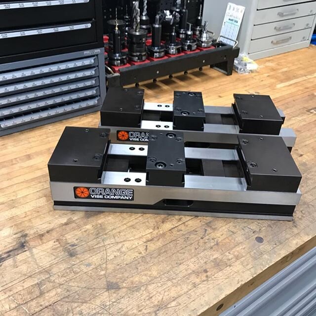 Huge step up to our work holding thanks to @orangeviseofficial  these are works of art! #instamachinist #jobshop #cnc #machinist #orangevise